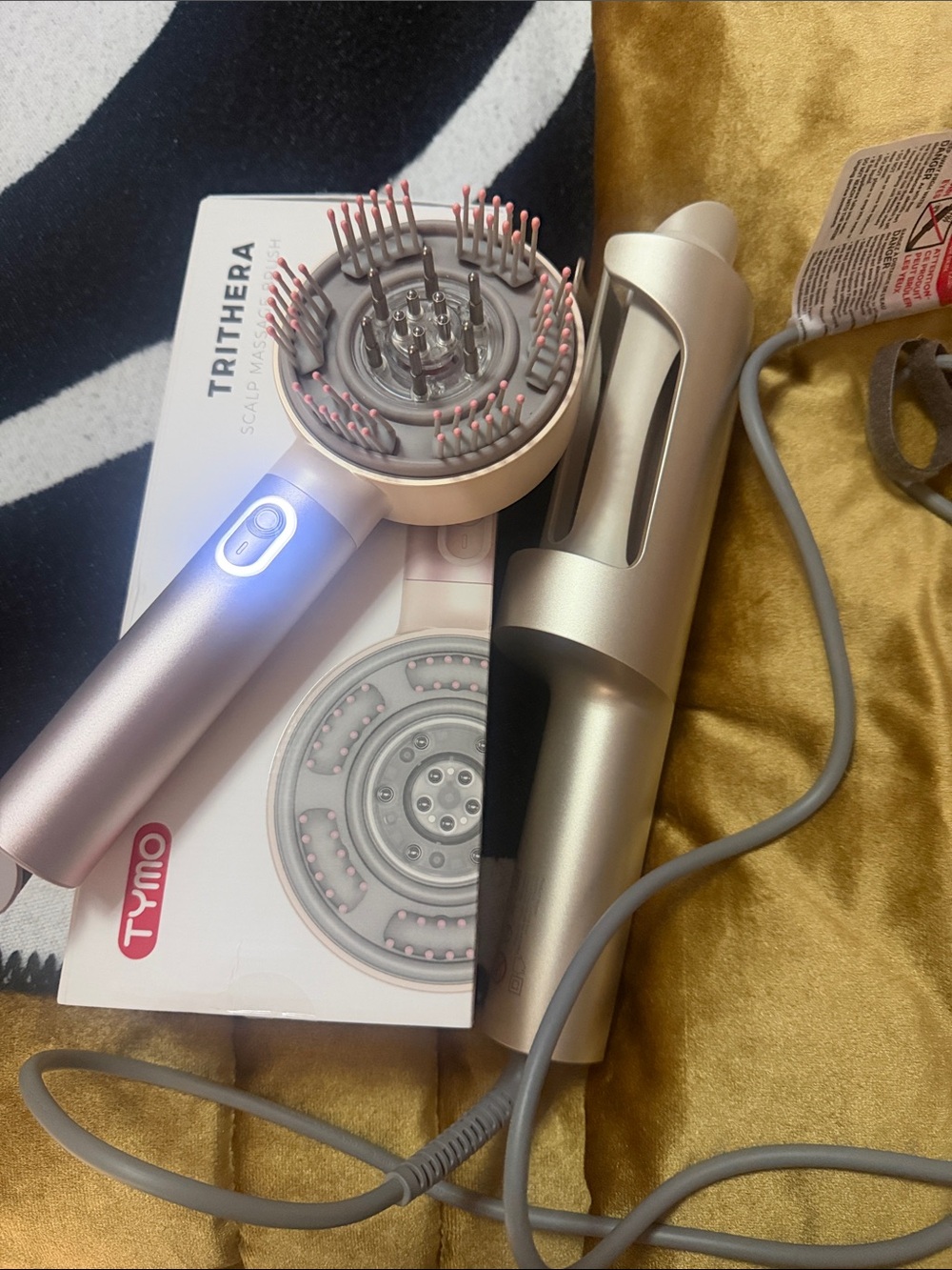 Trithera Pink & Silver Scalp Massager and Styler